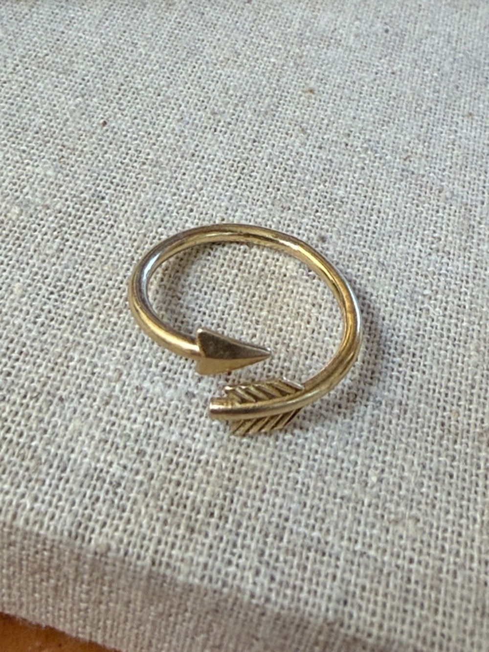 Alex and Ani Arrow Wrap Ring, 925 sterling w/ gold vermeil, size 7
